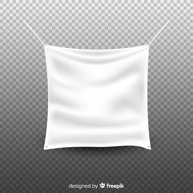 White fabric banner