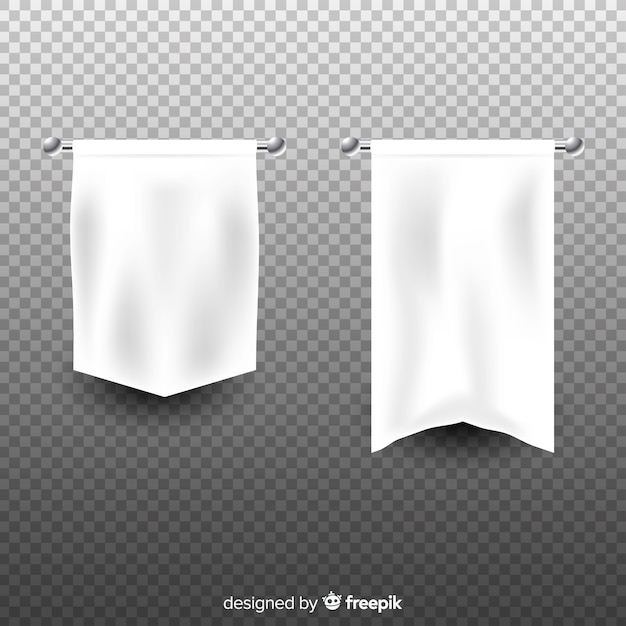 Free vector white fabric banner