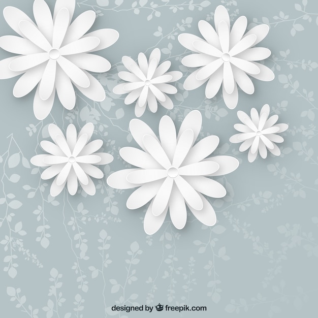 White flowers background