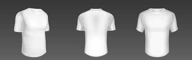 Free vector white front and back tshirt isolated vector mockup