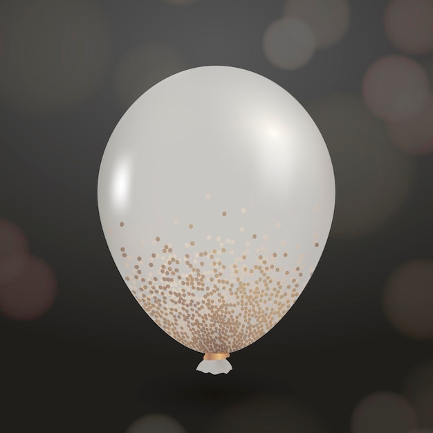 Free vector white glitz confetti party balloon vector