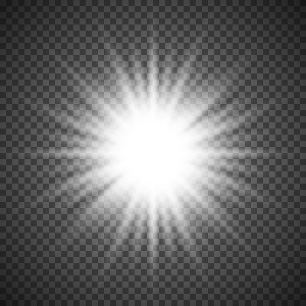 Free Vector white glowing light flare burst explosion on transparent background