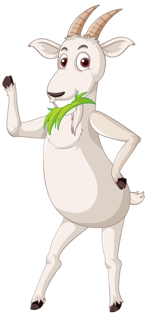 Free Vector white goat standing on two legs