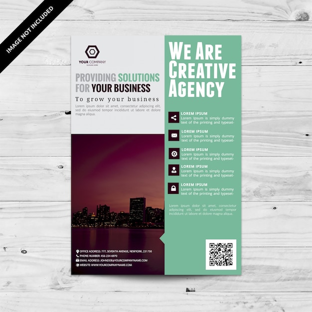 Free Vector white and green business brochure