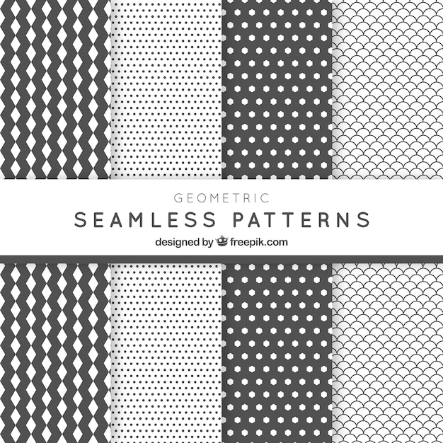  White and grey abstract patterns pack 