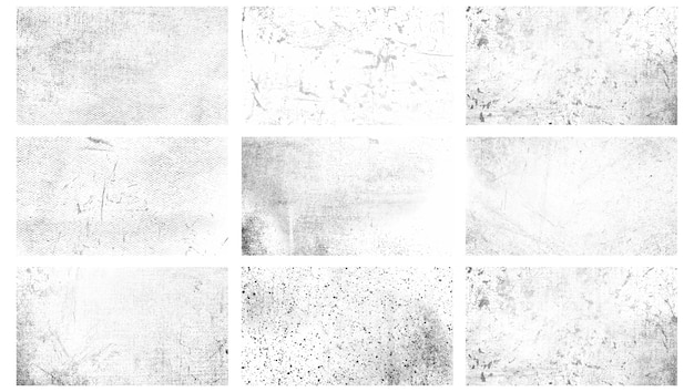 Free vector white grunge distressed texture set