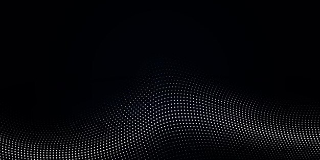 white halftone style wavy in dark background