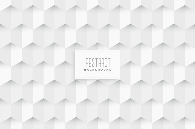 Free vector white hexagonal 3d style seamless pattern