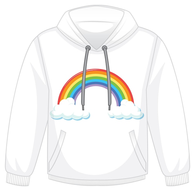 Free Vector a white hoodie with long sleeves on white background