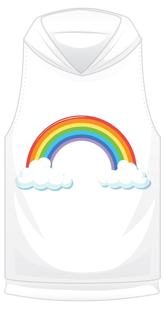 Free Vector white hoodie with rainbow pattern