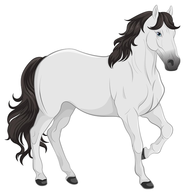 Free Vector white horse cartoon isolated