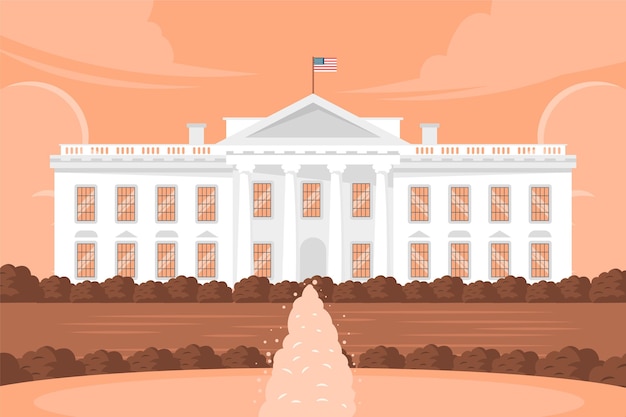 Free Vector white house illustration in flat design