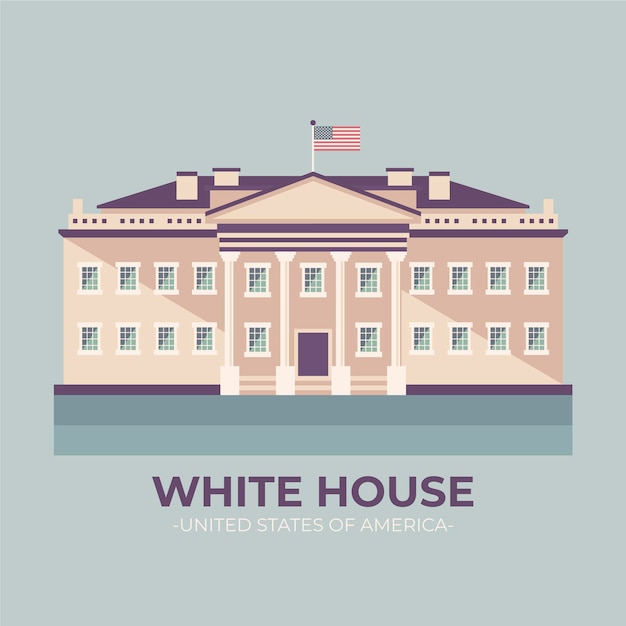 Free Vector white house illustration in flat design