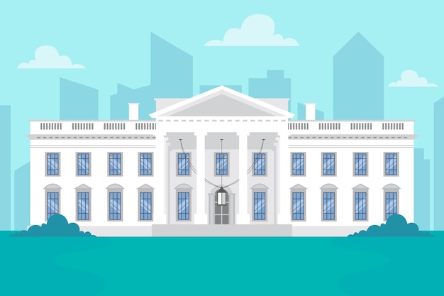 White house illustration in flat design