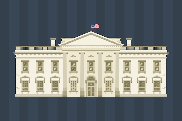 Free vector white house illustration in flat design