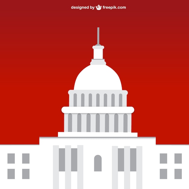 Free Vector white house with red background