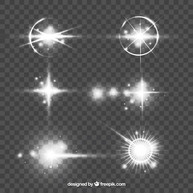 Free vector white lens flare collection