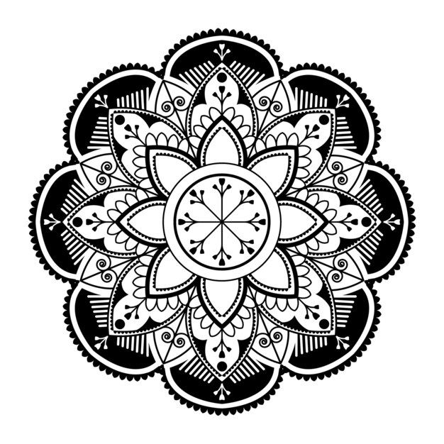 White mandala pattern on white background