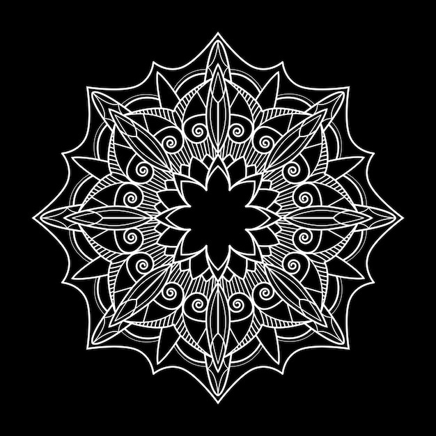 Free Vector white mandala pattern on white background