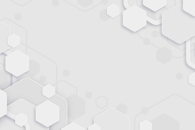 White minimal hexagons background