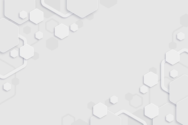 White minimal hexagons background