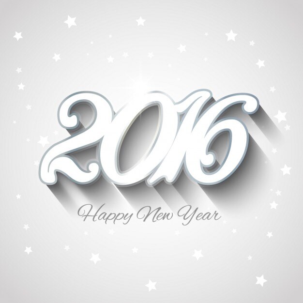 White new year 2016 background