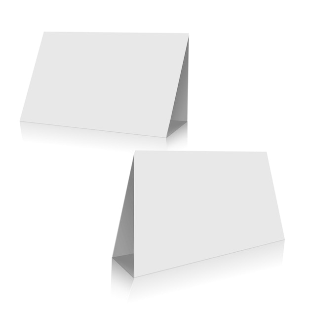 Free Vector white paper stand table set