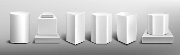 White pedestals