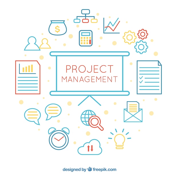 Free Vector white project management concept