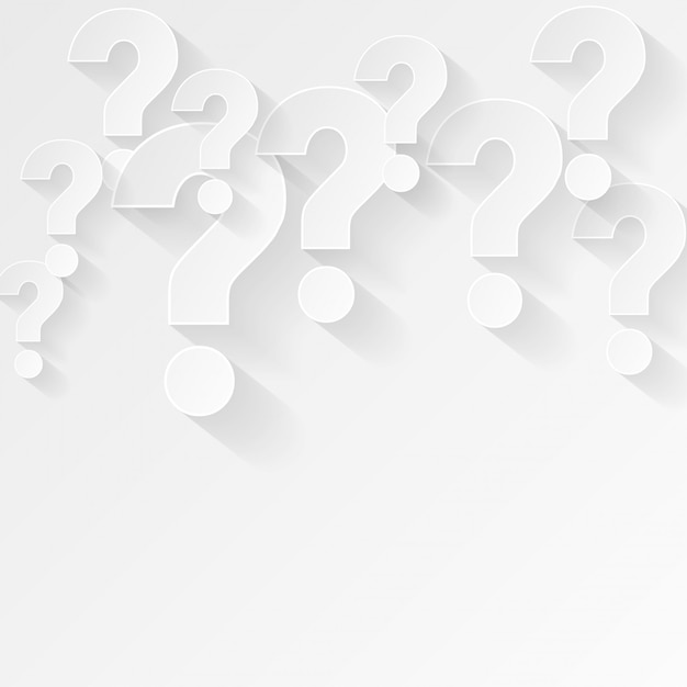 White question mark background in minimal style