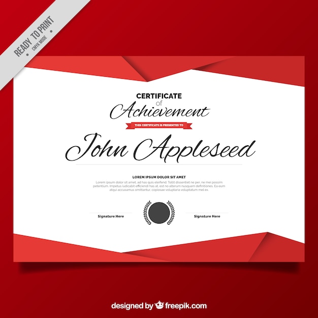 White and red geometric certificate 