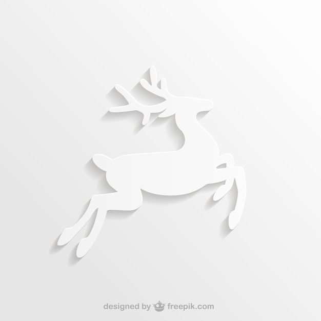 Free vector white reindeer silhouette