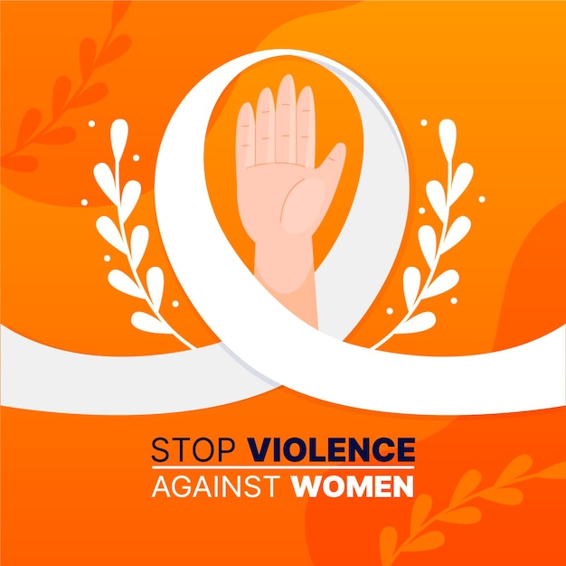 Free Vector white ribbon symbolizing the fight against violence on women