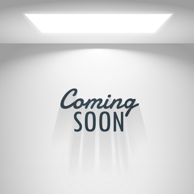 Free Vector white room with light and coming soon text