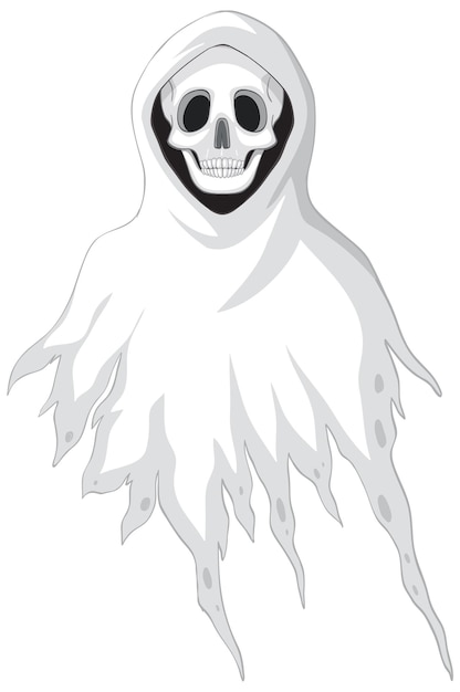 Free vector white scary ghost isolated