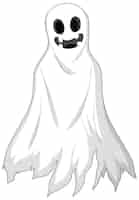 Free vector white scary ghost isolated