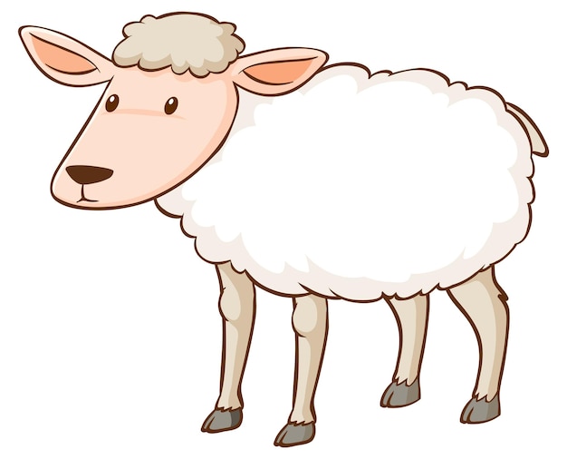 Free Vector white sheep standing on white background