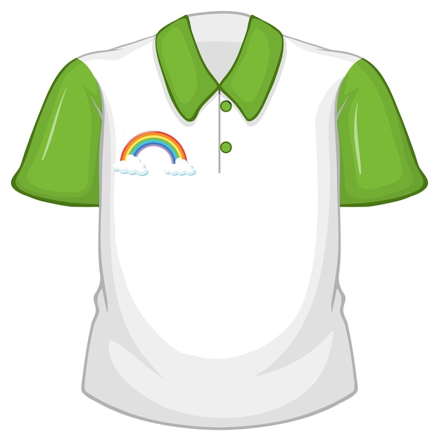 Free Vector a white shirt with green sleeves on white background