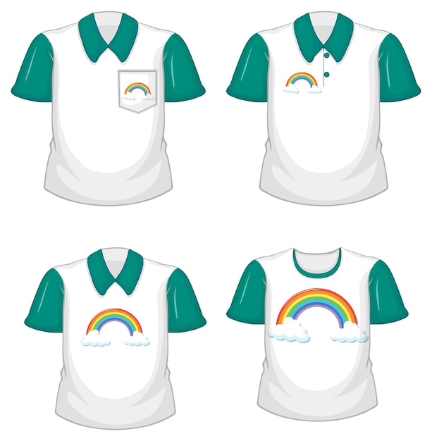 Free Vector a white shirt with green sleeves on white background