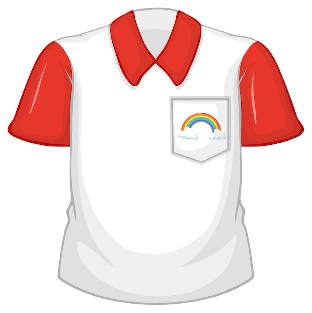 Free Vector a white shirt with red sleeves on white background