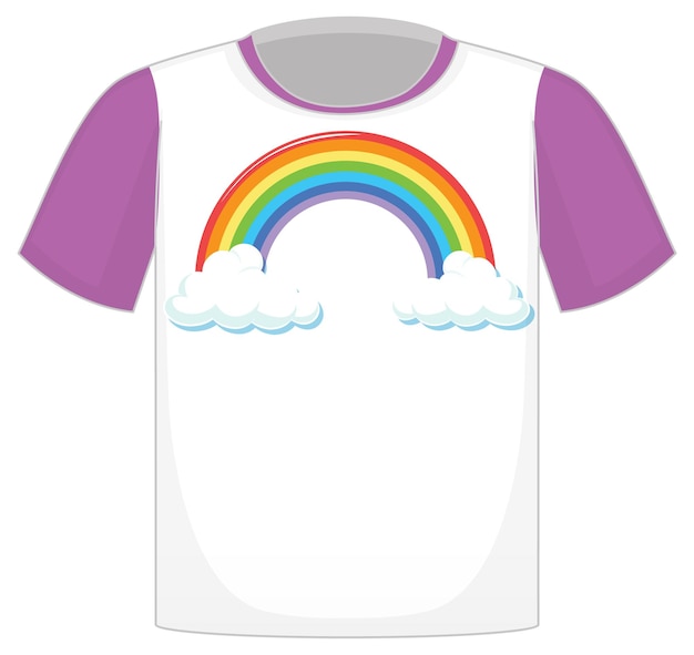 Free Vector a white t shirt with purple sleeves on white background