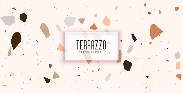 Free Vector white terrazzo shape pattern texture background design