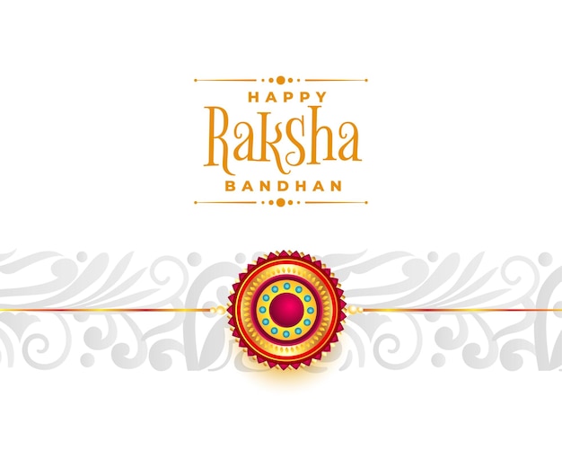 White traditional raksha bandhan festival wishes card banner