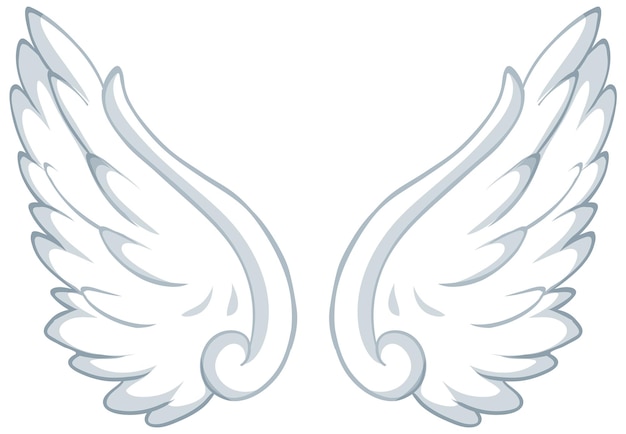 Free Vector white wings isolated on white background