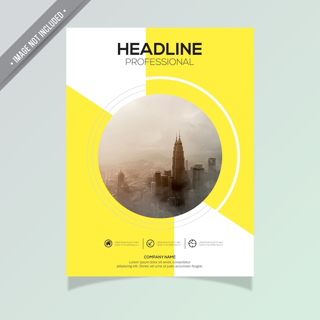 Free Vector white and yellow business brochure