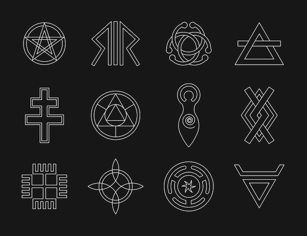 Free Vector wiccan symbol set