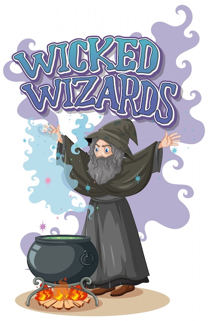 Wicked wizards logo on white background