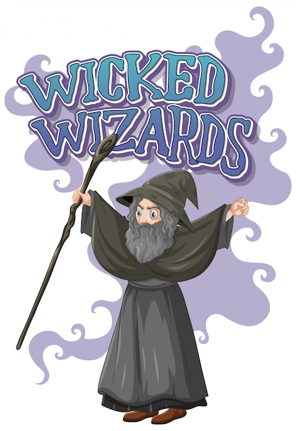 Wicked wizards logo on white background