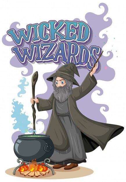 Wicked wizards logo on white background