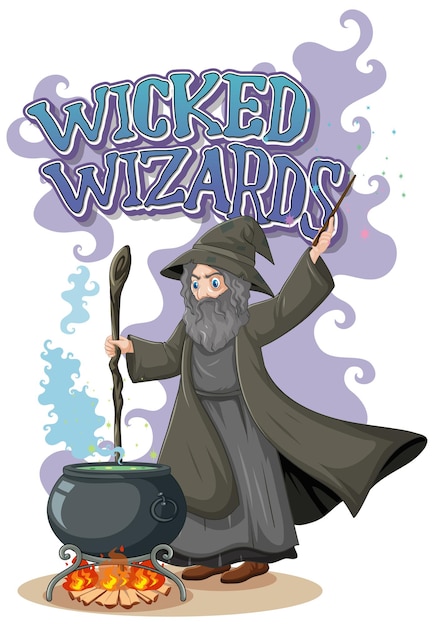 Free Vector wicked wizards logo on white